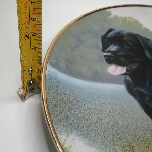 Franklin Mint Sporting Companions Plate By Nigel Hemming Black Labrador Retriers - Picture 8 of 8